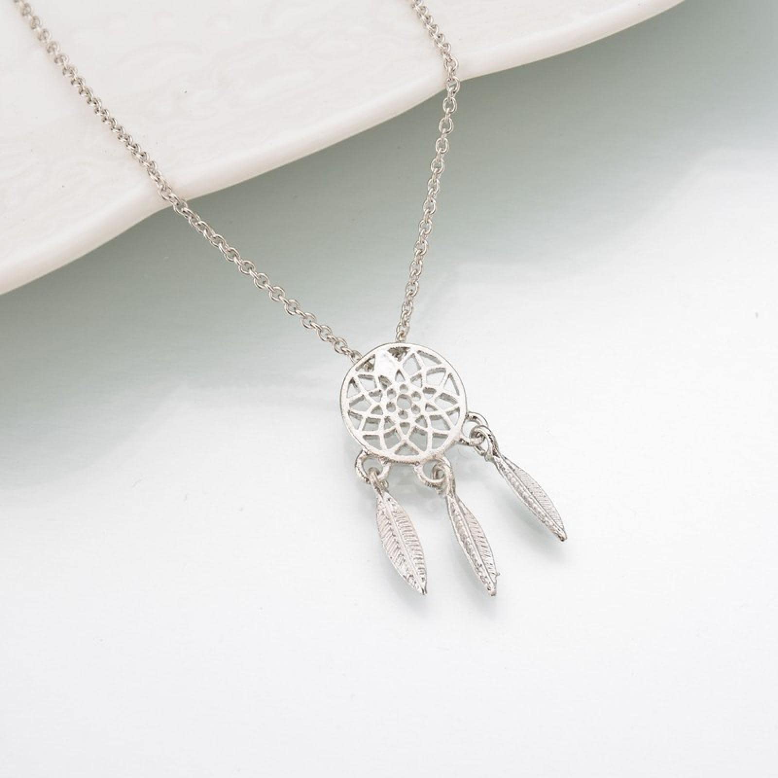 Collar con Colgante de para Mujer, Accesorios de la Serie Dream Catcher, Collar de joyería, Collar de Plumas para Mujer, Regalos de joyería (1 a)