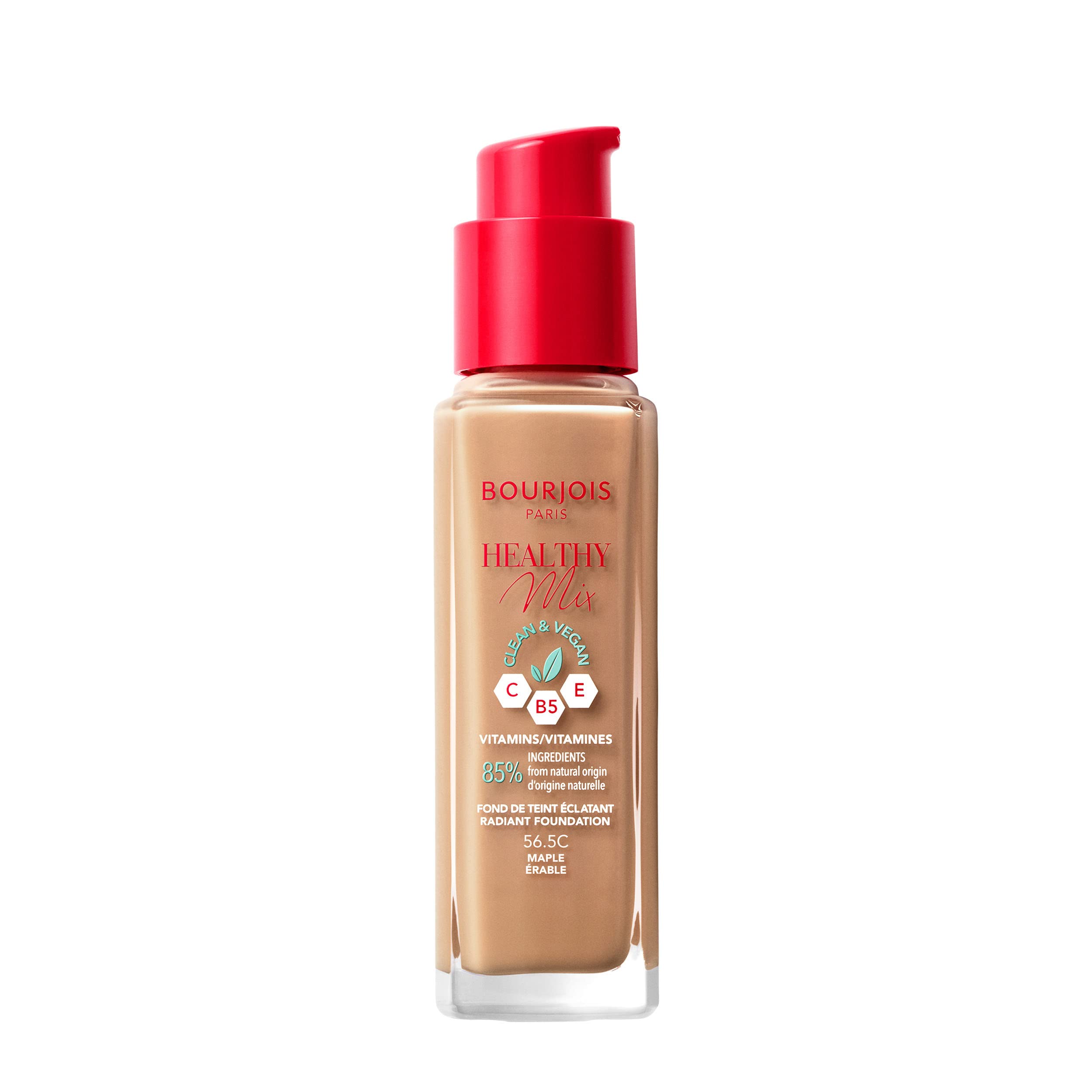 Healthy Mix Clean Foundation – Liquid Foundation, Vegan Formula, Makeup – 56.5C Maple, 30ml (1.1oz)