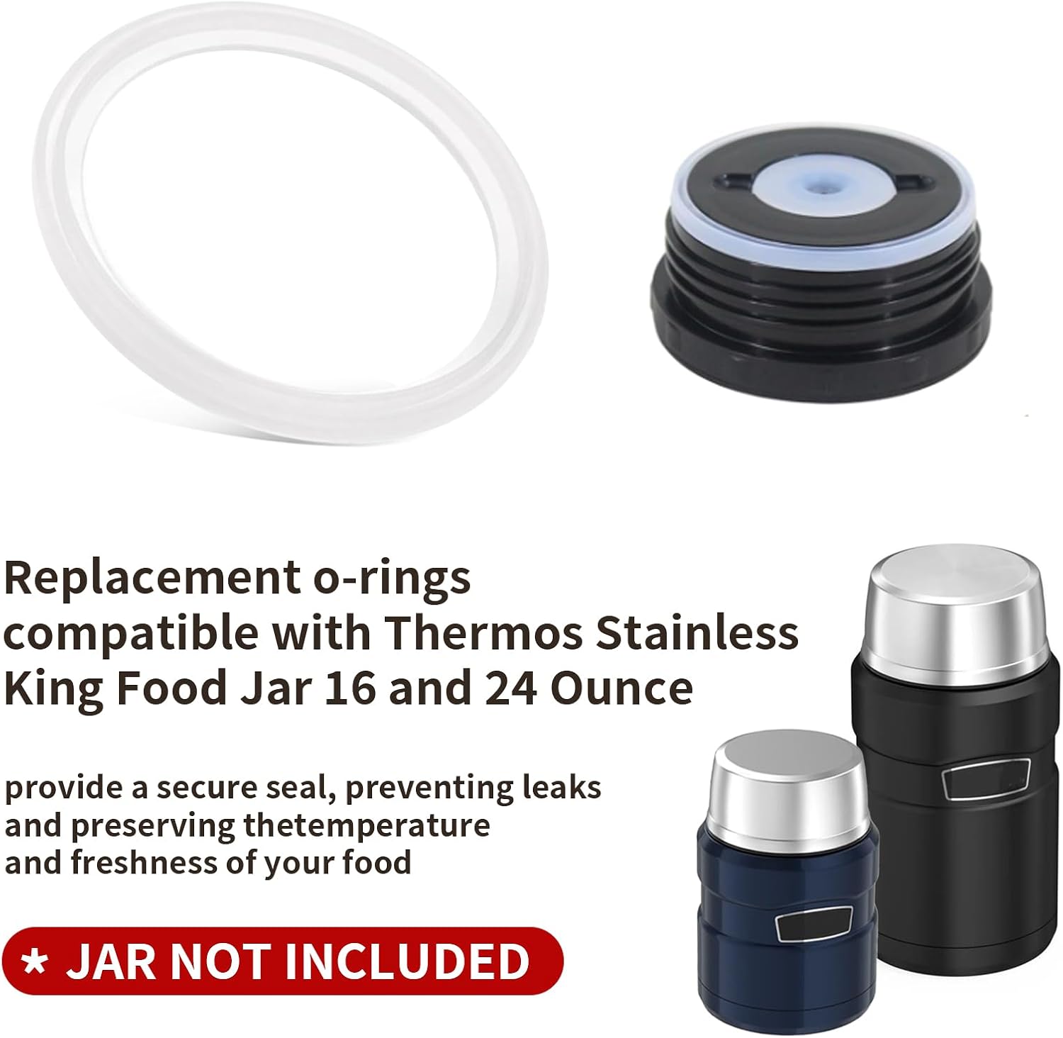 Silicone Food Jar Gasket for Thermos Stainless King Food Jar 16 And 24Ounce