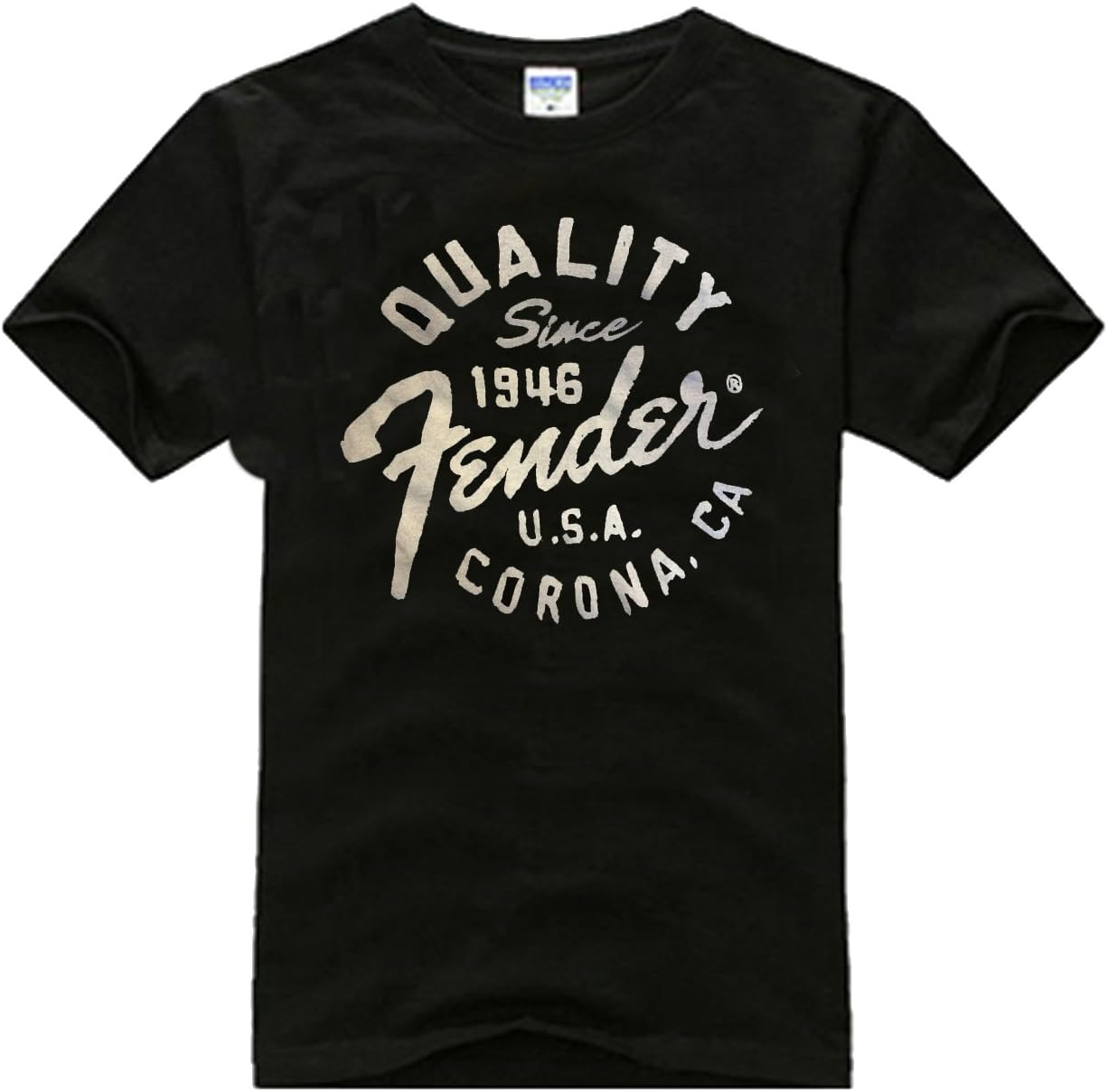 Fender Guitars Quality Since 1946 Adult T-Shirt in Black (X-Large)