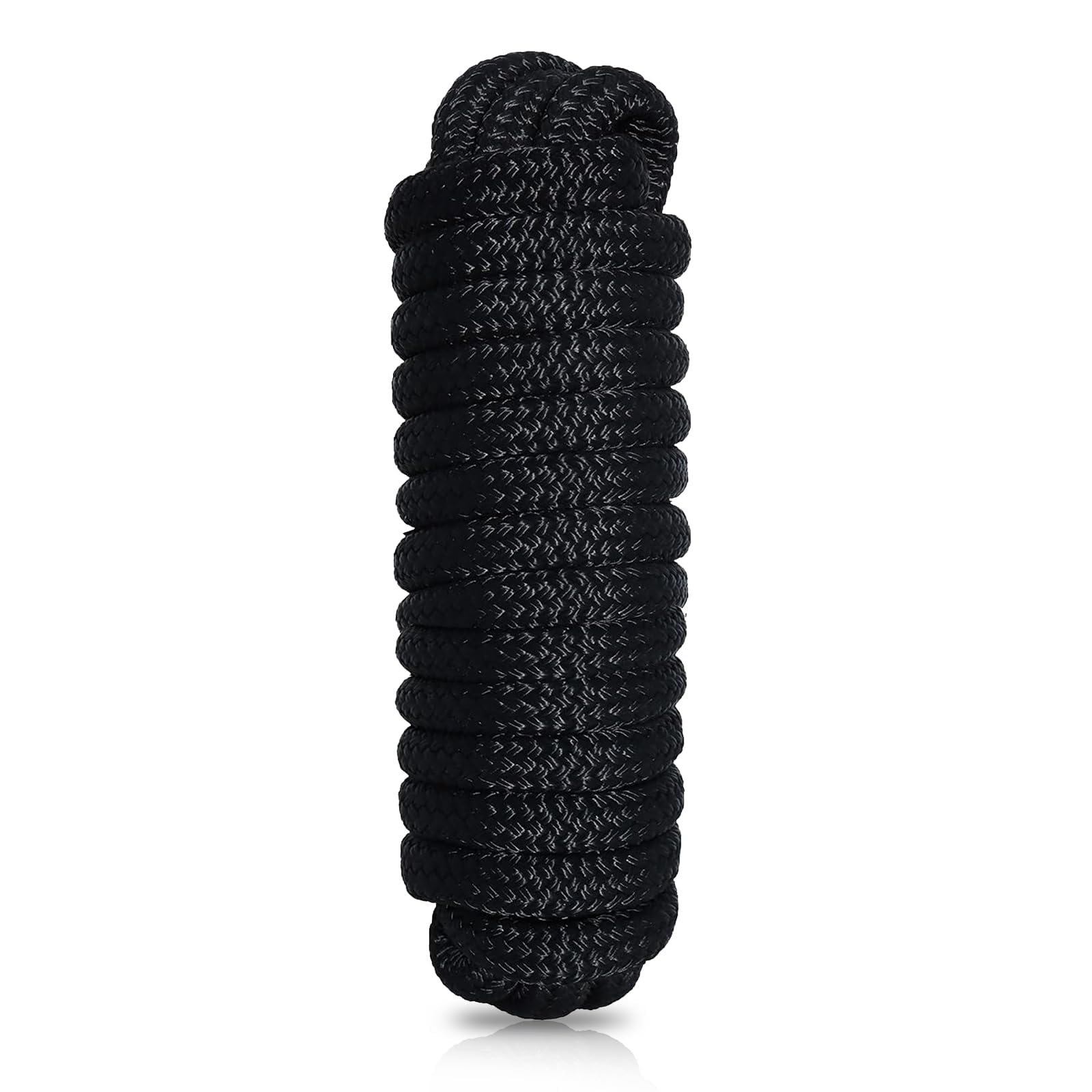 BOOMSTART 4 Stück Boot Seil 16mm Festmacherleine mit Auge Nylon Doppelt Geflochten Fenderseil Dock Linien Ø 16mm, L: 7.62 m, Auge 38 cm, Bruchlast: 3970 kg, Schwarz
