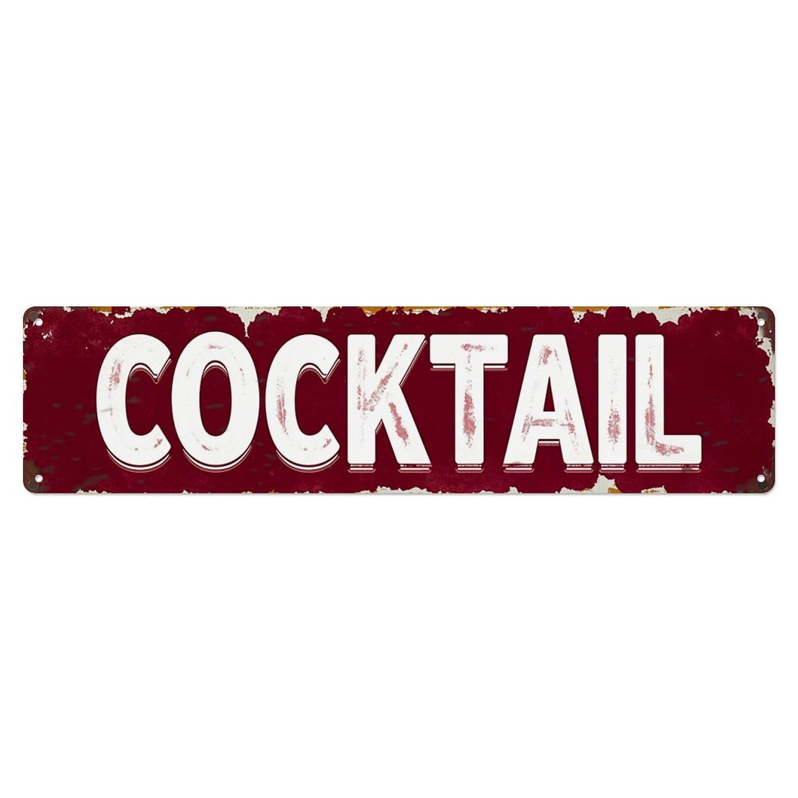 Jdyaojiesheng Vintage Cocktail Sign Pattern Print Tin Sign Retro Metal Wall Decor Metal Poster, Home Bar Garage Farmhouse Cafe Wall Art Decoration 4X16inch