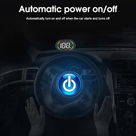 Car HUD Display, GPS Speedometer with 10Hz High-Refresh-Rate Beidou Dual-Mode Chip Overspeed Alarm Auto Brightness Adjustment Plug and Play for All Vehicles (Green)