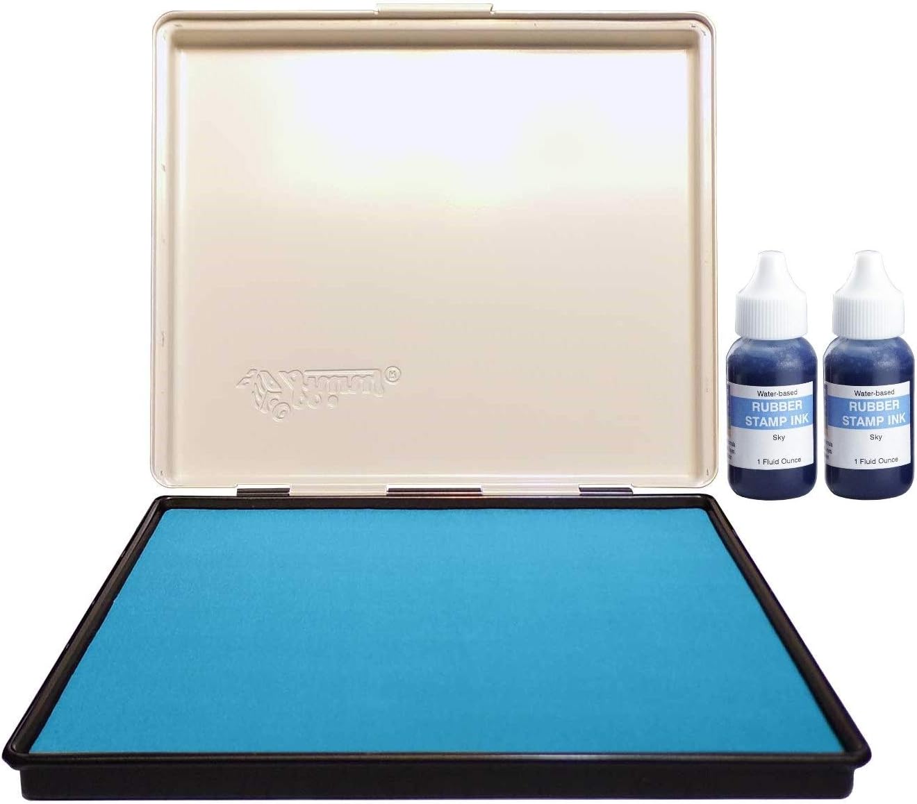 Infusion 7" x 8" Extra Large Industrial Stamp Ink Pad, Your Go to Large Stamp Ink Pad for Bright Color, Even Coverage and Durability, Sky Stamp Pad