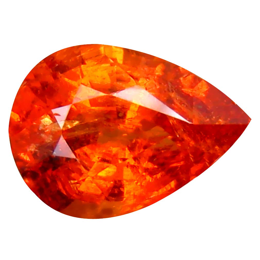 Deluxe Gems 1.53 ct Pear Cut (8 x 6 mm) Namibian Fanta Color Orange Spessartine Natural Loose Gemstone