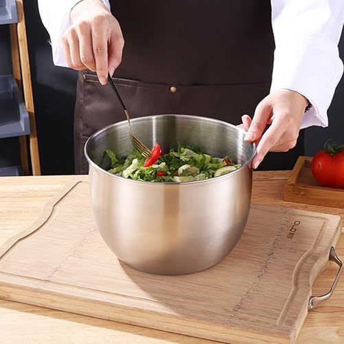 Miniatura 3 de BESTonZON Tazón profundo profundo del mezclador del acero inoxidable Tazón de mezcla de la ensalada Cuencos de anidación del metal Tazón de mezcla