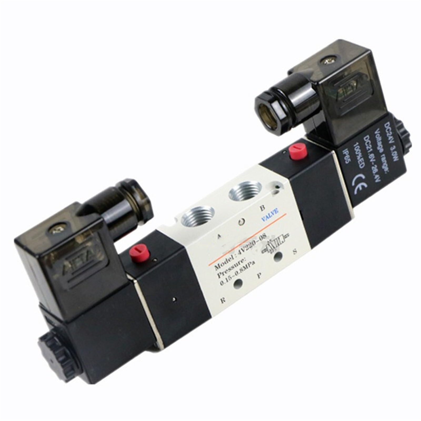 Électrovanne 1/4 pneumatique 5/2 voies double solénoïde 24V 220V haute stabilité