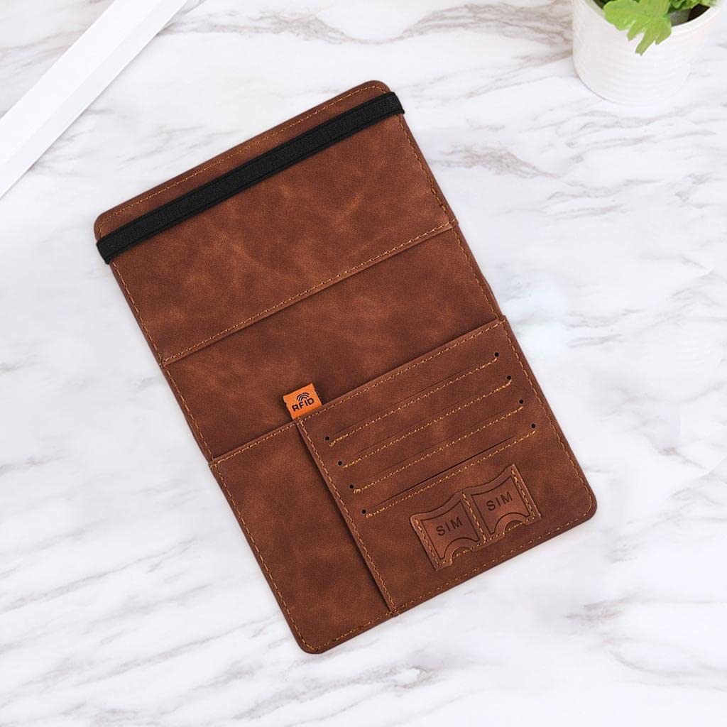 Etui na paszporty, organizer na dokumenty, portfel podróżny, etui na karty, czerwony, 15 x 21 cm, Zestaw 10 (ciemnobrązowy, 15 x 21 cm), 15x21 cm
