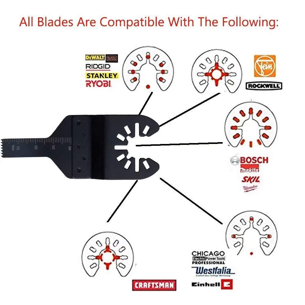 10 pcs Wood Metal Universal Quick Release Saw Blades Oscillating Multitool Blades for Fein Multimaster Porter Cable Black and Decker Genesis Dremel Craftsman Dewalt Chicago