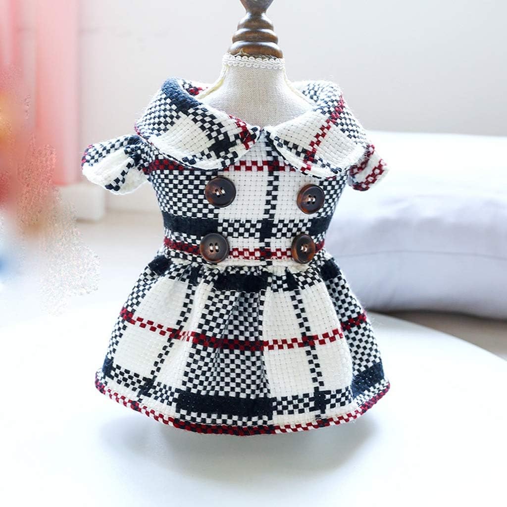 Dog Puppy Clothes Fragrant Wind Doll Collar Dress Fit Small Dog Pet Cat All Season Pet Cute Costume Dog Clothes Skirt (Size : X-Small) (Medium)