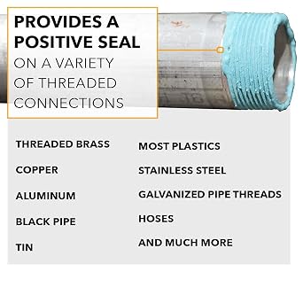Gasoila Soft-Set Pipe Thread Sealant Non-Hardening Paste for Metal & Plastic, 1/4 Pint with Brush Cap Reliable Leak Prevention, Drip-Resistant, Temp Range -100 to 600F (Pack of 6)