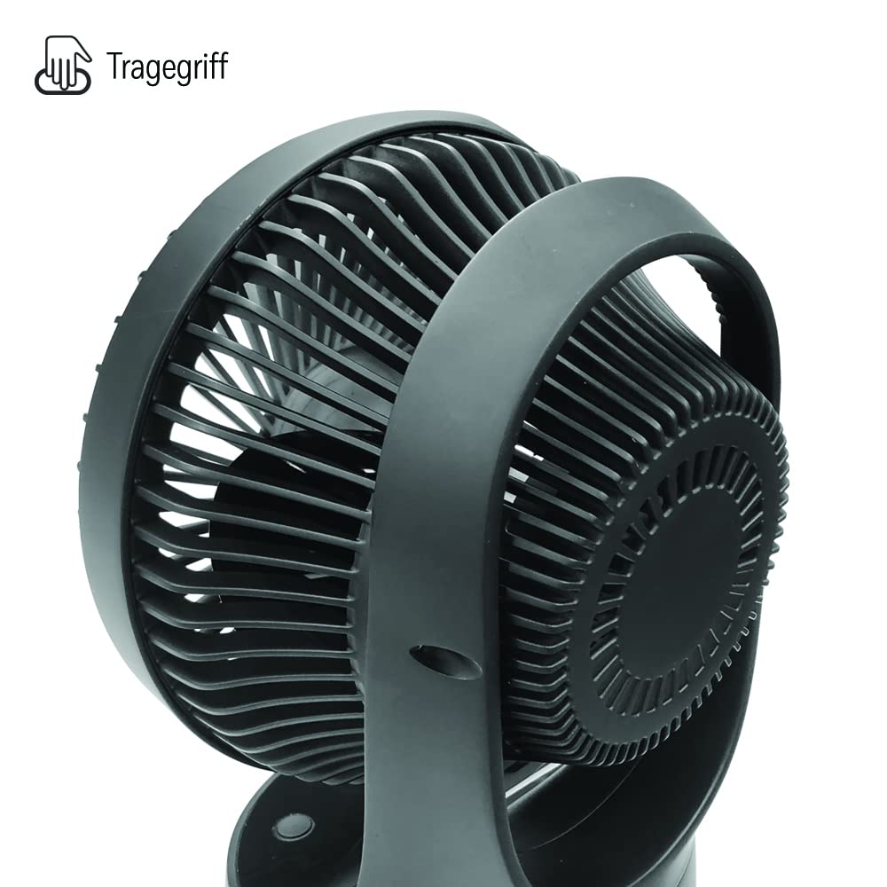 Honeywell QuietSet Oszillierender Tischventilator in Schwarz – Ventilator für einzelne Benutzer und kleine Räume mit leisem Betrieb und 5 Leistungs- und Geräuschstufen: HTF337BE, HTF337BE4