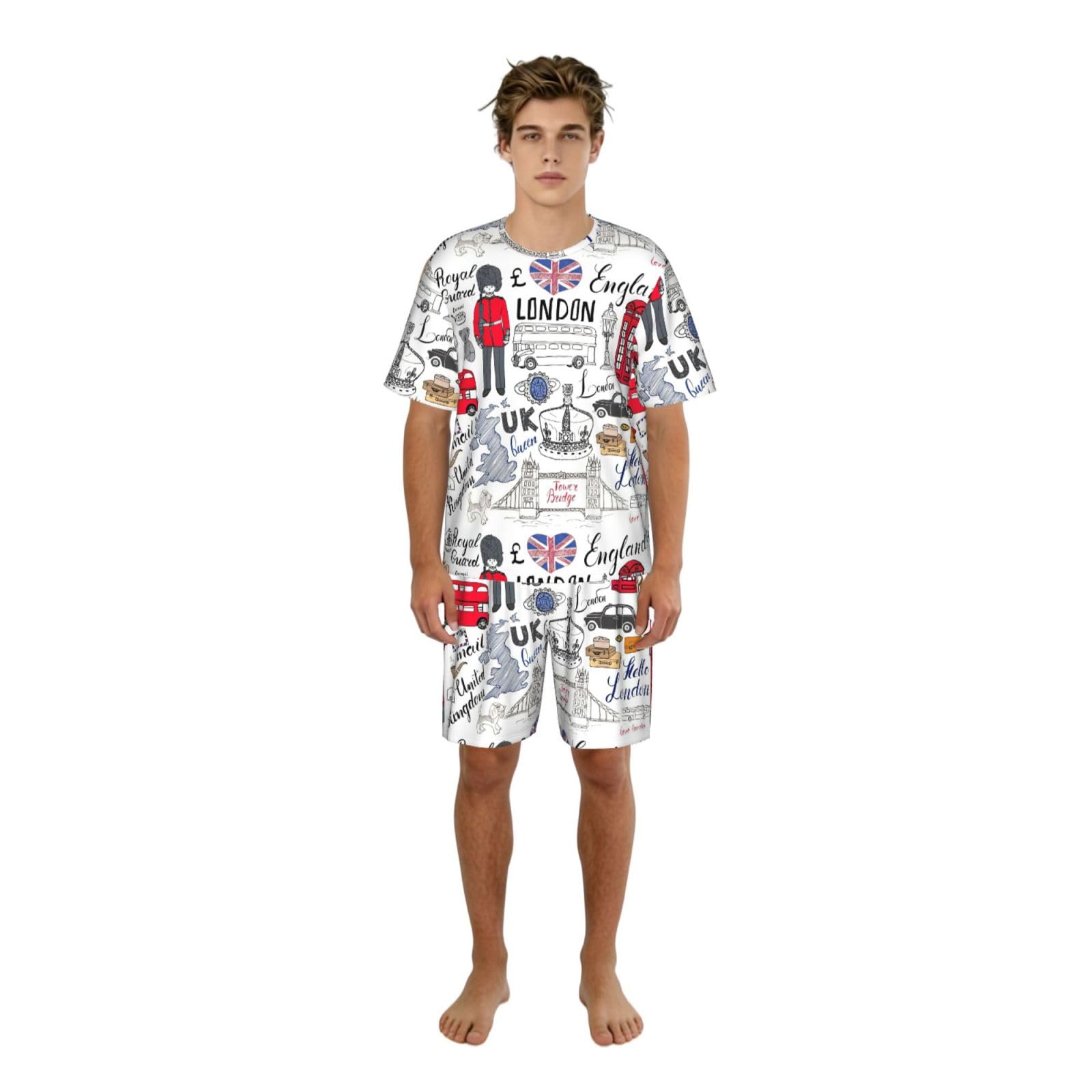 Pijama suave de hombre para evitar el calor nocturno con shorts cómodos 8