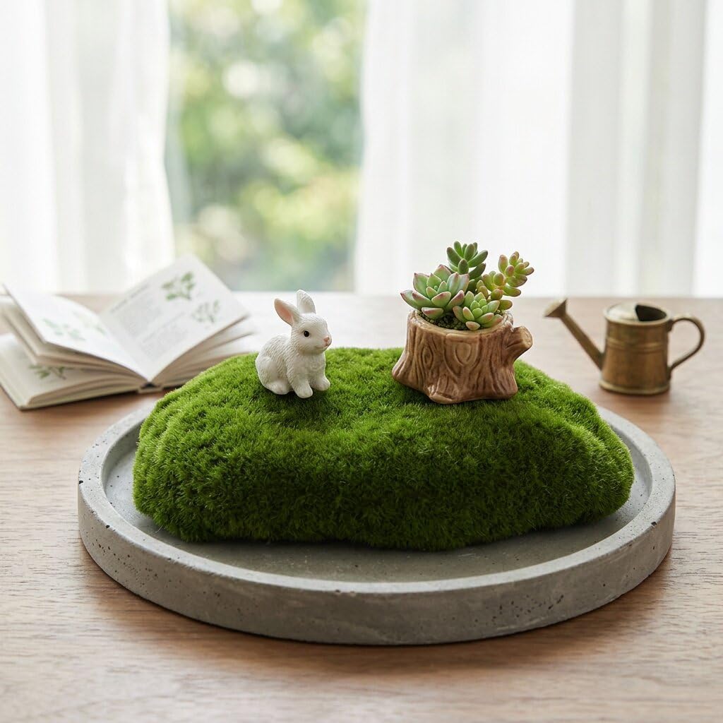 Artibetter 4pcs Artificial Moss Rocks for Landscaping, Green Fake Moss for Garden Ornaments, Potted Plants, Table Centerpieces and Floral Arrangements
