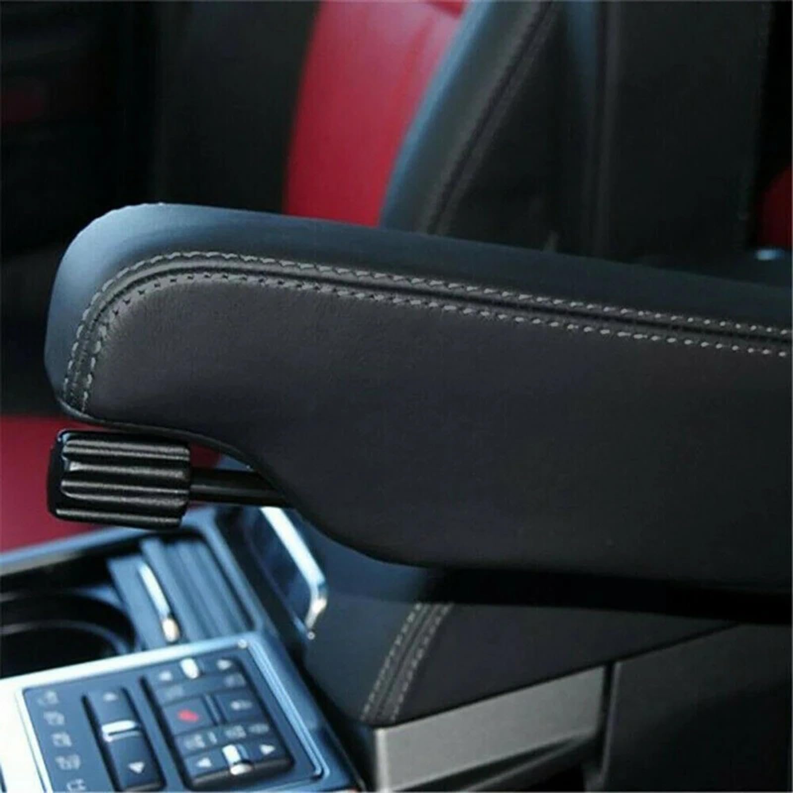 Cojín de Apoyabrazos Coche para Land Rover Freelander 2 2007-2015, Funda Reposabrazos Almohadilla Consola Central Impermeable Accesorios,Black