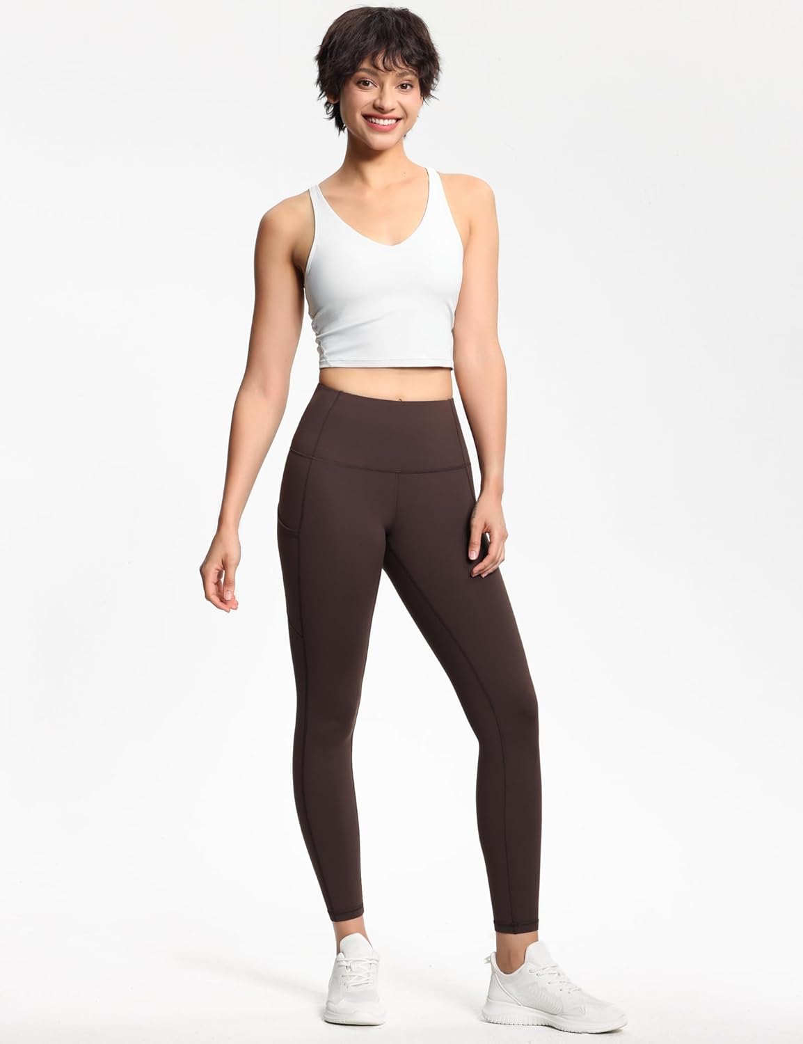 THE GYM PEOPLE Thick High Waist Yoga Pants with Pockets, Tummy Control Workout Running Yoga Leggings for Women - Image 3