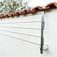 Varal de Parede Retratil Aluminio Reforçado 20 metros Cabo De Aço Com Kit Instalação (Suporta 80kg)