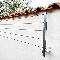 Varal de Parede Retratil Aluminio Reforçado 20 metros Cabo De Aço Com Kit Instalação (Suporta 80kg)