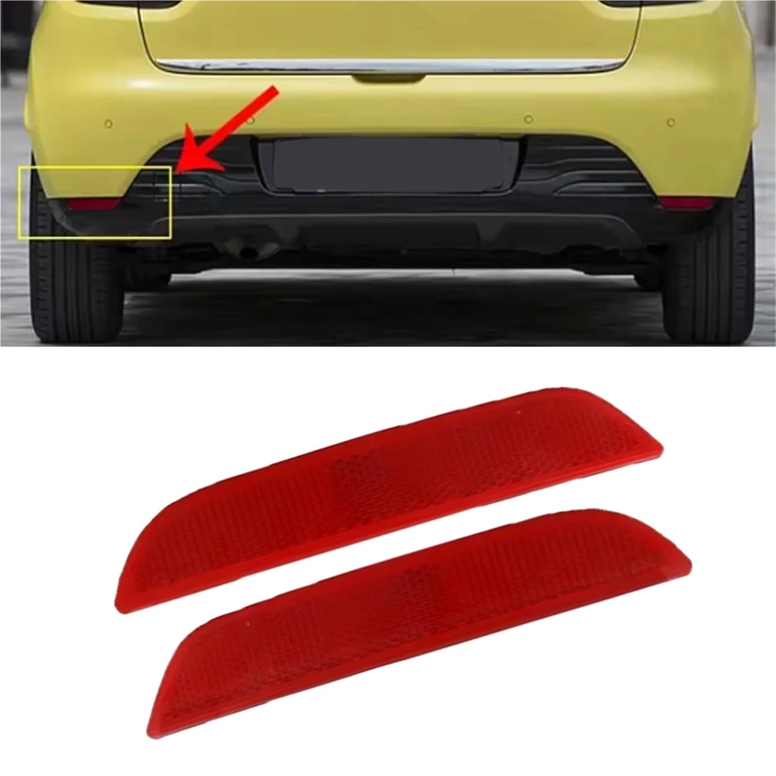 Reflector Trasero Compatible Con Clio Para Mk4 2012-2018 Reflector Parachoques Trasero Coche Lámpara Parada Kit Luz Advertencia Señal Giro Accesorios 265659650R