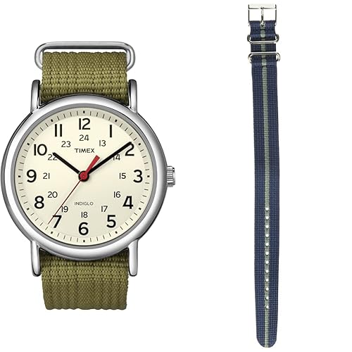 Unisex Weekender 38mm Watch with Additional Fabric Slip-Thru Strap