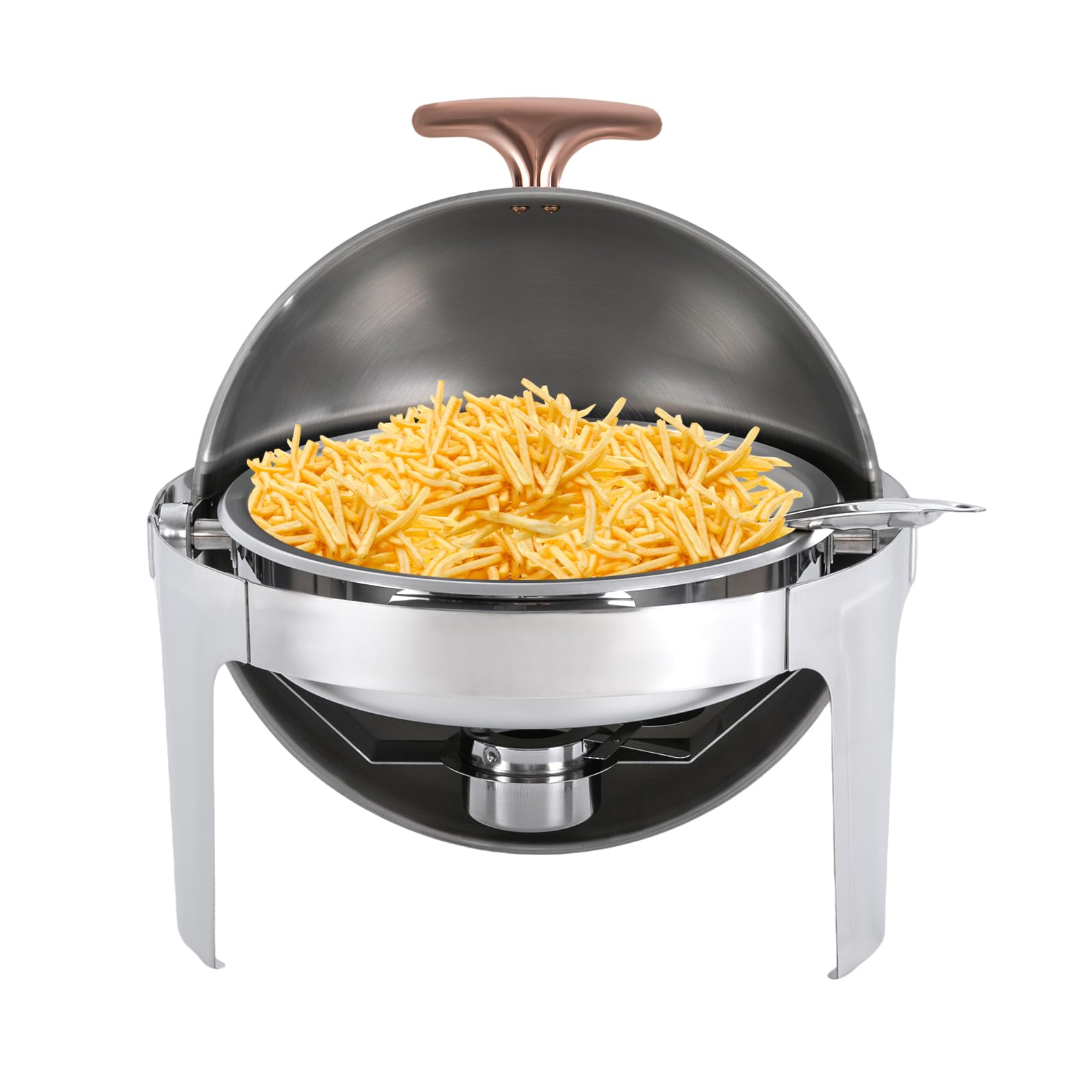 1,58 Gal - Set di macinini rotondi in acciaio inox, con coperchio in vetro, per intrattenimento e cibo, ciotola per insalata, set di ciotole, antiscivolo, impilabile, lavabile in lavastoviglie