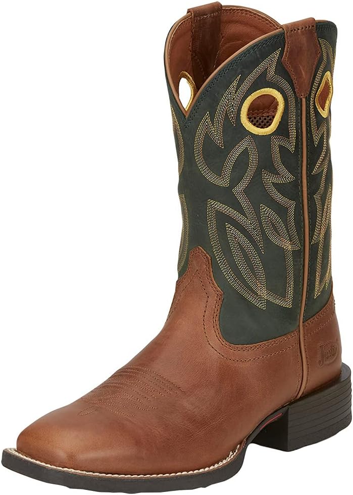 Justin Boot Company Men's Bowline Whiskey 11" Stampede Western Cowboy Boots Brown 8.5 D