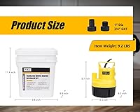 Vista 6 de El kit de descarga del calentador de agua sin tanque incluye bomba de sumidero sumergible de 1/4 HP con dos adaptadores y cubo de 3 galones