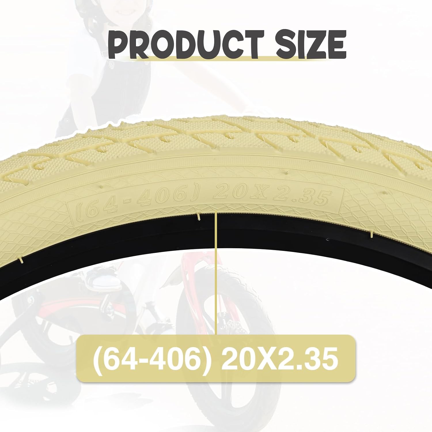 MEGHNA BMX Bike Tire 20 x 2.35 inch 60-406 Tire Foldable Tire Set 20 inch Replacement All-Terrain Tire for BMX Freestyle Kids Bike