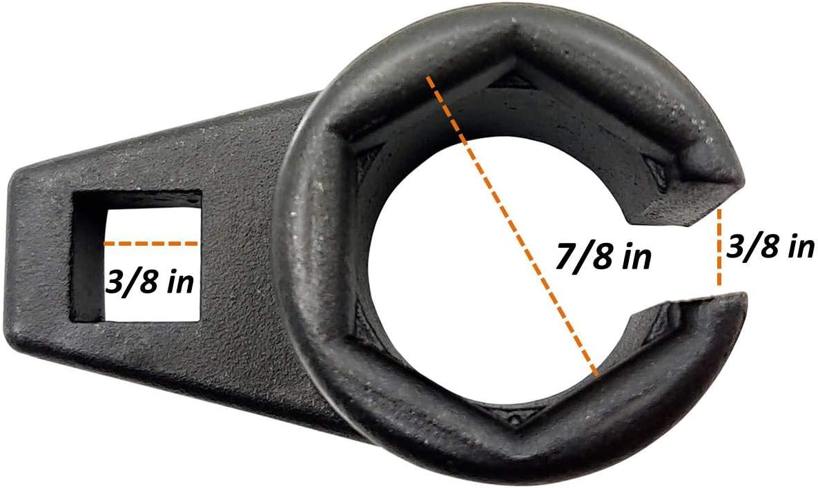 O2 Sensor Socket,3/8 Inch Drive by 7/8 inch,Wire Gate Accesses Sensor from Side, Preventing Damage to Wires