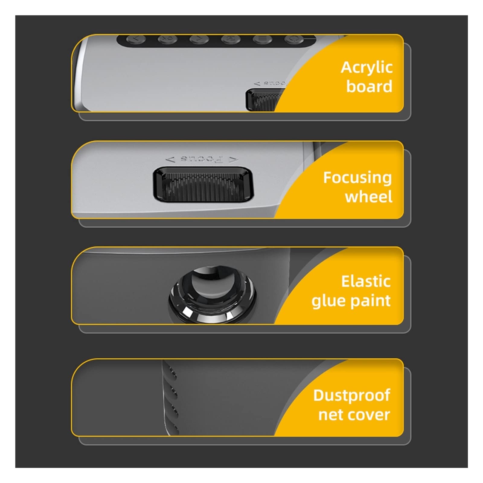 Proyectores Mini proyector 1080P HD LED Home Media Video Player Portable Home Entertainment Projection Ser Aplicable Play Video, TV Series, Sports Livestreaming, Games Etc. Proyectores de iluminación