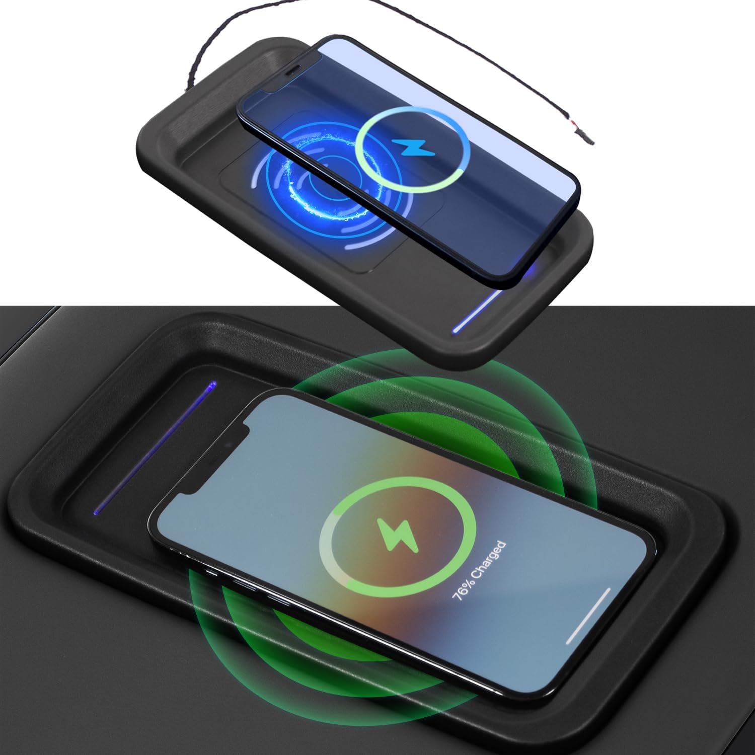 Xipoo Wireless Charger Compatible with 15-18 Chevy Silverado 15W Fast Charging Wireless Charger Pad Replacement for 15-18 Chevy Silverado GMC Sierra Accessories (Fit Full Console Upgraded, 2015-2018)