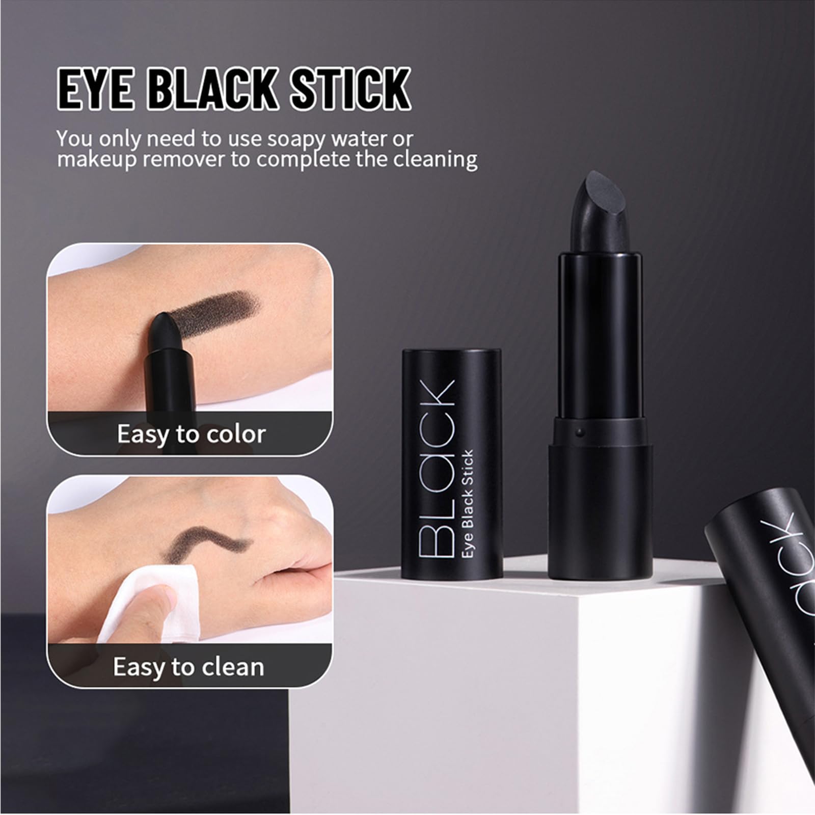 Eye Black Stick,Stick per Pittura Occhi Neri,Occhio nero Stick Face Paint Stick,Nero Stick per lo Sport,Cosplay Face Paint Stick,Eye Black Stick per Viso,Face Painting Stick Trucco Eye Stick