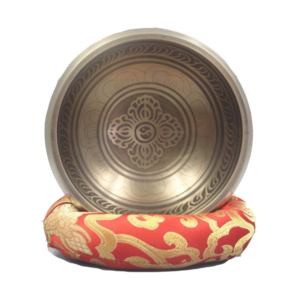 Set di Campane tibetane per Meditazione e Yoga, con Cuscino in Seta e mazzuolo in Legno.