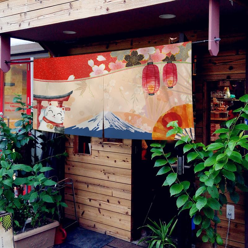 Noren Rideau Japonais Sushi Bar Konsilsa I 100x70cm pour Porte et Couloir d'Entrée Resto