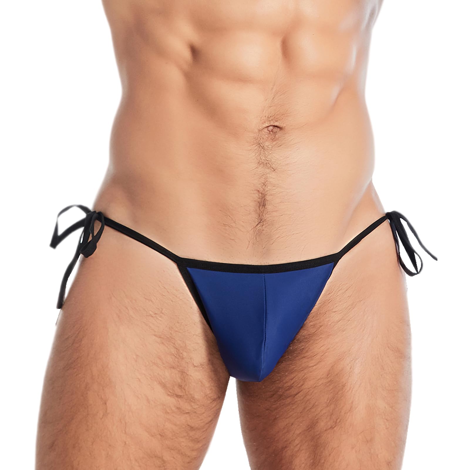 Men's Side Tie Swim Bikini Briefs Sexy Low Rise Swimwear Beach Thong Hip Tie Swimsuit