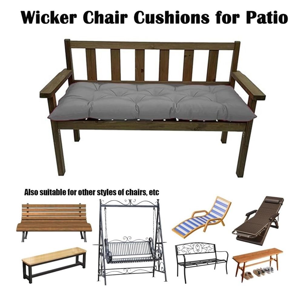 Cojín impermeable para columpio de jardín, cojín de repuesto para silla mecedora, almohada para muebles de patio, 120 x 50 cm, apto para metal y madera