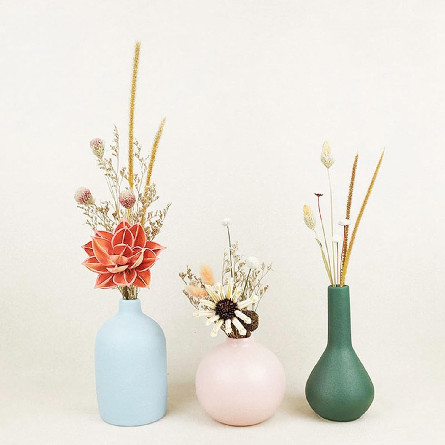 ドライフラワー花瓶 フラワーベース 素陶 セミラック 一輪挿し 乾燥フラワー 干し花 日系かびん ユーカリ 松かさ 向日葵 紫陽花 置き物 飾り 保存花 本物 フラワーポット 手芸 工芸品 お礼用 撮影小物 お洒落 北欧 プレゼント Sale 75 Off