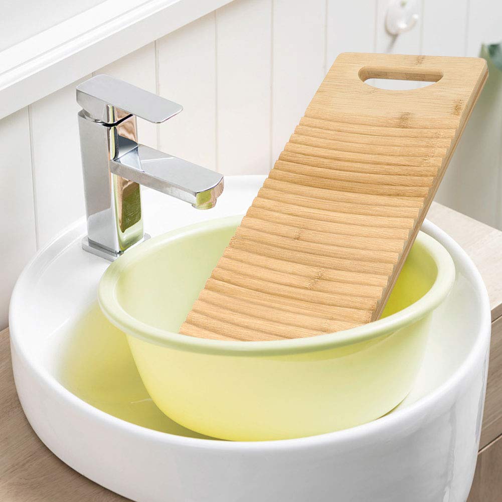 Tabla de Lavar para Ropa de Lavado a Mano, Tablero de Lavado de Madera en el Hogar para Lavar Lavandería Lavandería de Lavado de Ropa Herramientas de Limpieza Accesorios