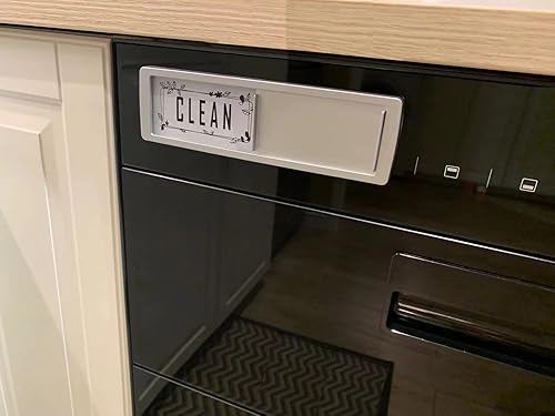 Miniatura 5 de Lissaberg - Letrero magnético para lavavajillas con calcomanías para organización de cocina, sin arañazos y resistente al agua, color negro y blanco