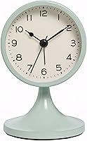 Vista 1 de Lancoon Analog Clock Small Cute Retro Desk Clock Non Ticking Silent Metal Table Alarm Clock for Bedside Bedroom Shelf Living Room Battery Operated