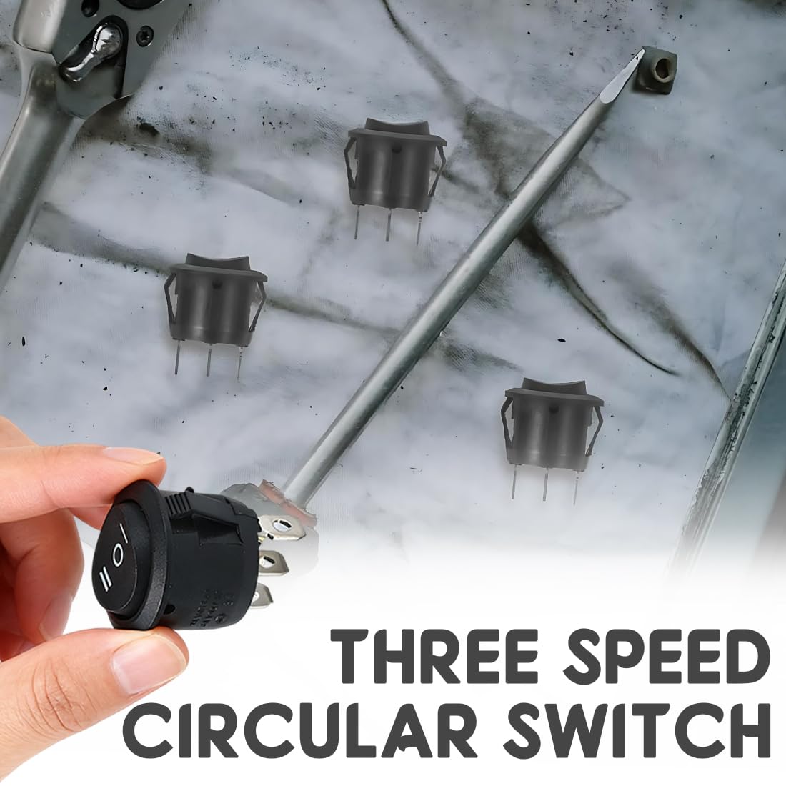 5 Unidades De Interruptores Basculantes En 3 Posiciones, 250 V 6 A, Mini Interruptor De Conmutación, Interruptor Basculante Iluminado, Interruptor De Luz Negro, Resistente Agua