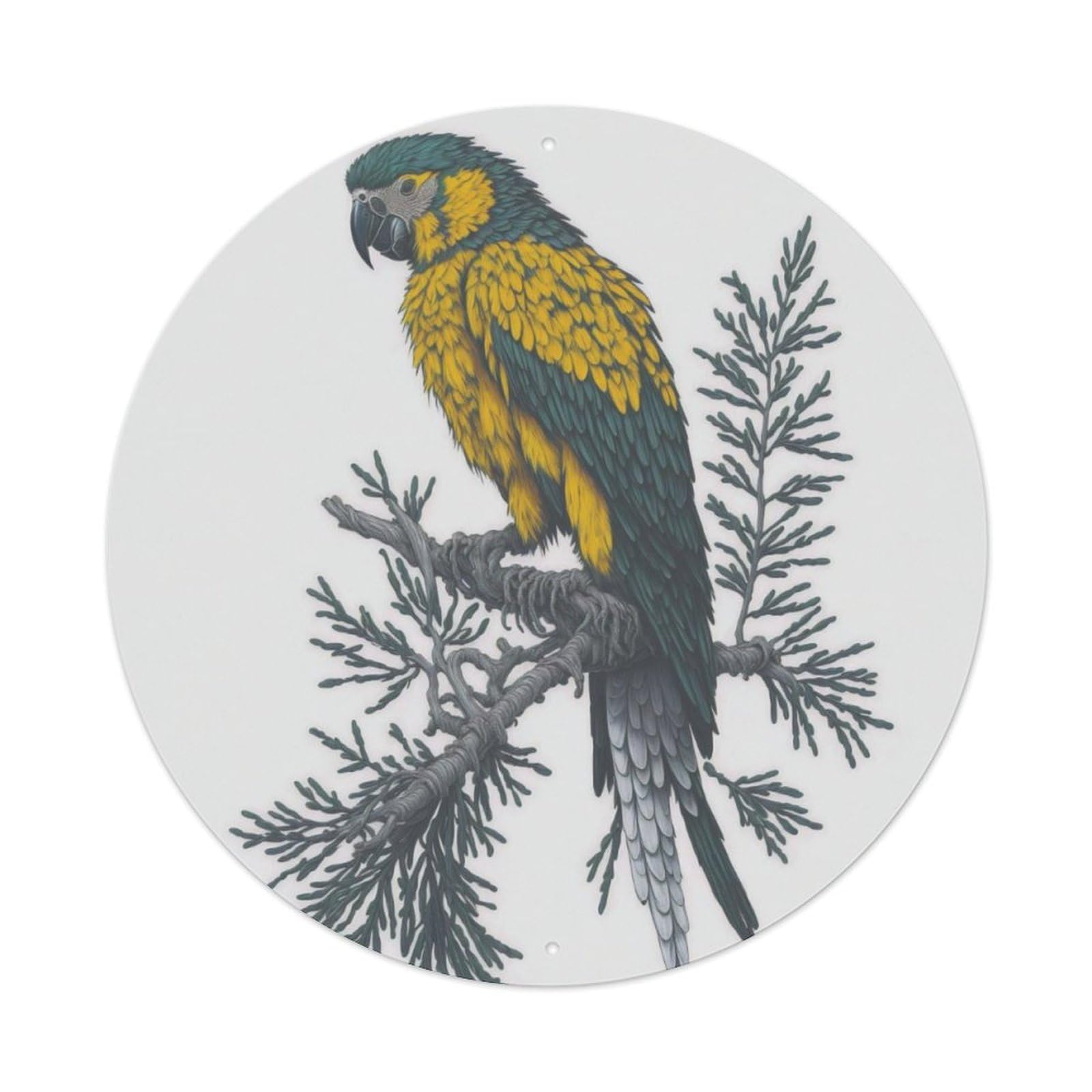 Animal Birds Blue And Gold Macaw Vintage Metal Tin Sign Plaque Wall Decor for Cafe, Club Bar, Office, Garden Metal Poster 8x8Inch