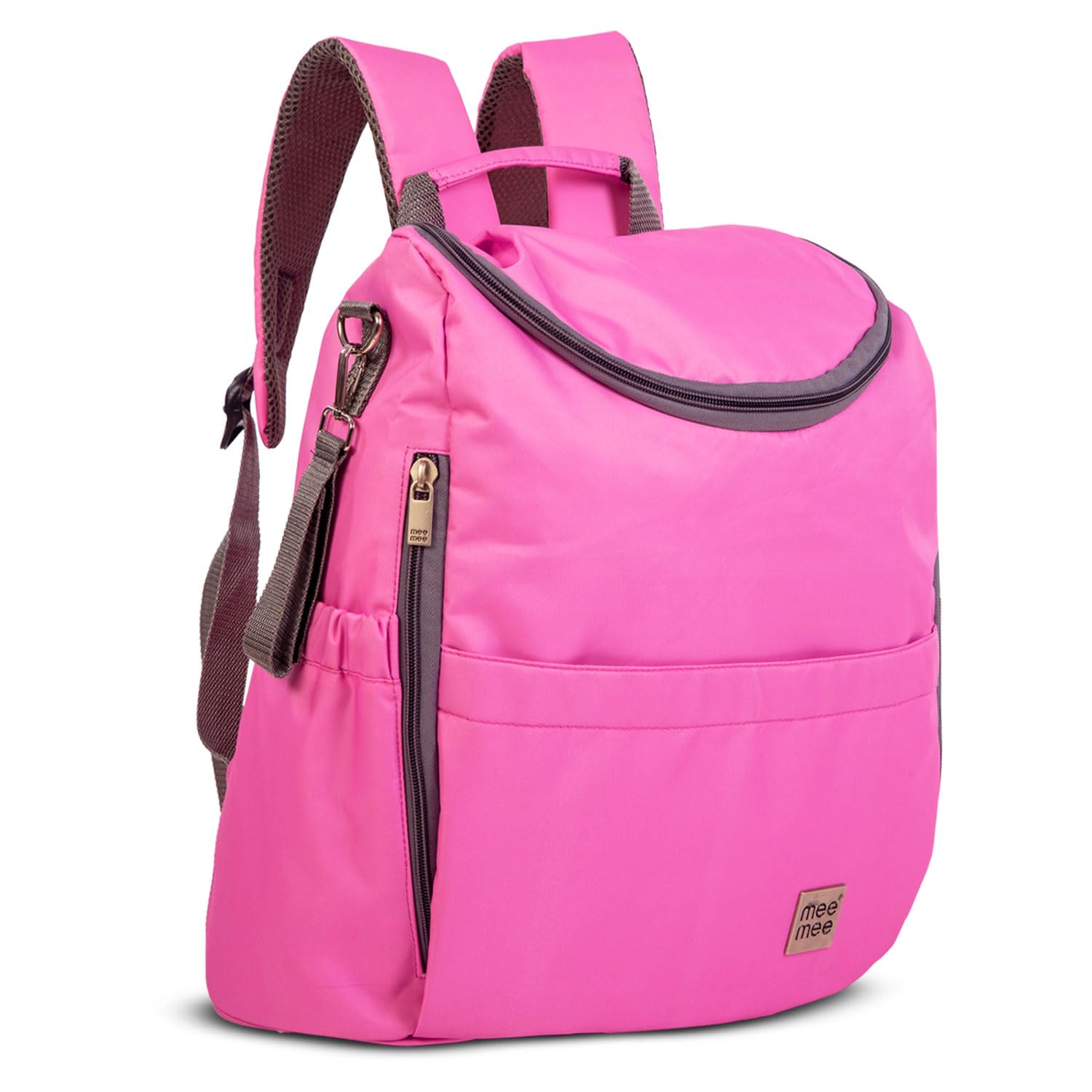 Mee Mee Nursing Diapers Bag |Adjustable Strap,Water&Stain Resistant BackPack |Spacious Bag With Multi Pockets for Keeping Milk Bottle With Diaper Changing Mat |All Baby Essentials In1 Bag (Pink)-image-26