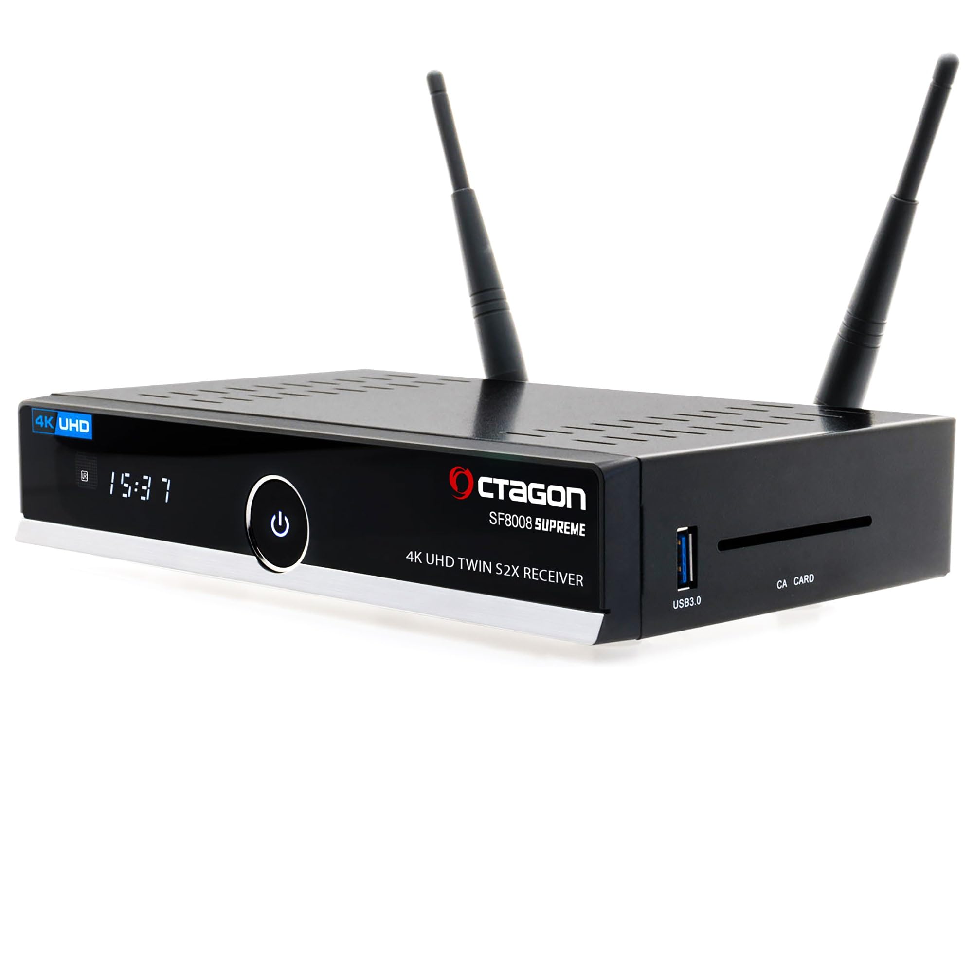 Octagon SF8008 UHD 4K Supreme Twin Sat Receiver, 2X DVB-S2X Tuner, E2 Linux & Define OS, mit Aufnahmefunktion, M.2 M Key, Gigabit LAN, Bluetooth, Kartenleser, Sat to IP, Multistream, WiFi WLAN