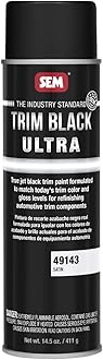 SEM 49143 Trim Black Ultra, Black Spray Paint with Satin Finish| Designed for Plastic, Aluminum, Steel and Stainless Steel, 14.5 oz. Automotive Aerosol Paint Can