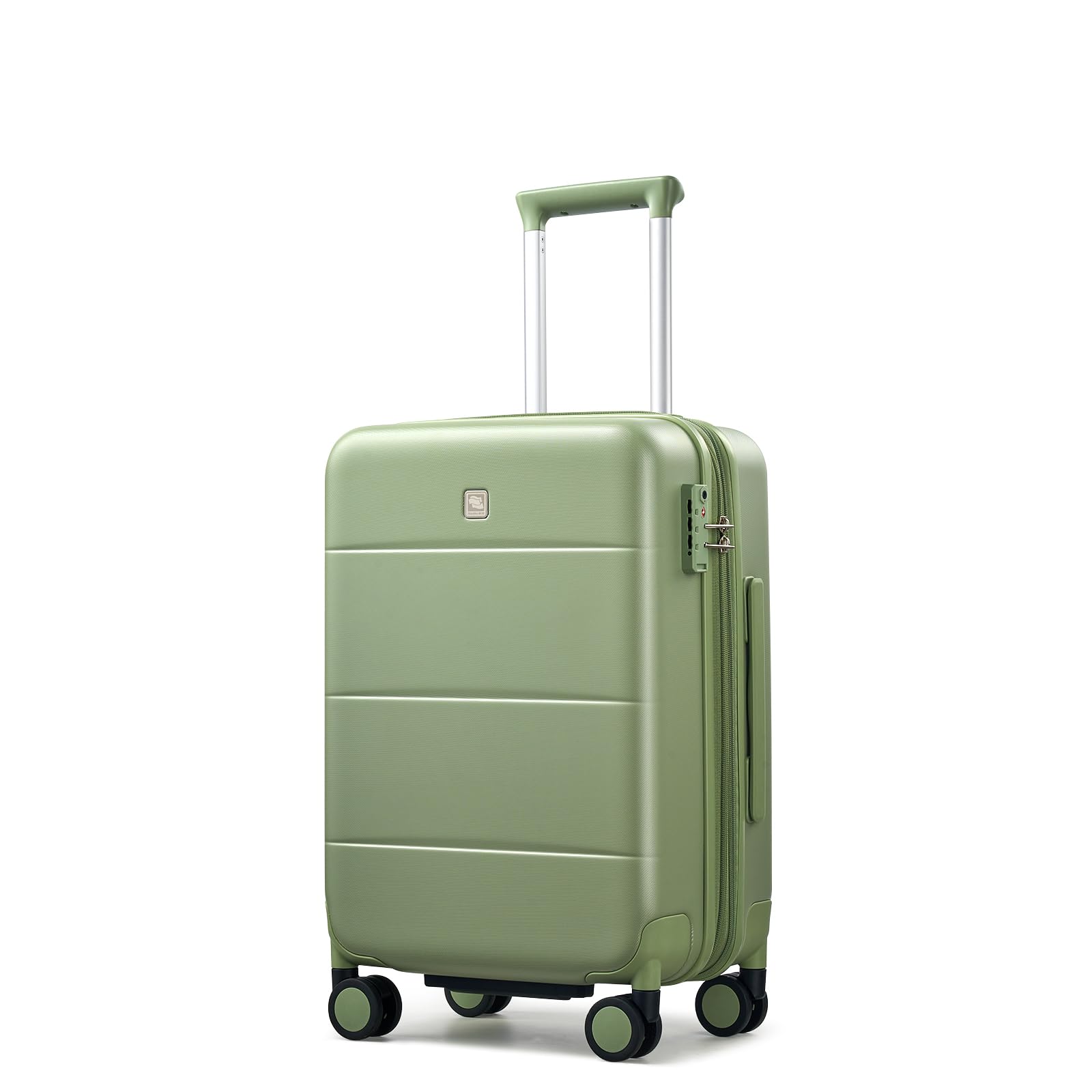 Hanke Expandable Carry On Luggage 22x14x9 Airline Approved, 20 Inch Hardside Luggage with Spinner Wheels, All-PC Hard Shell Carry-On Suitcase, Lightweight &amp; TSA Approved (Bamboo Green, 46L)