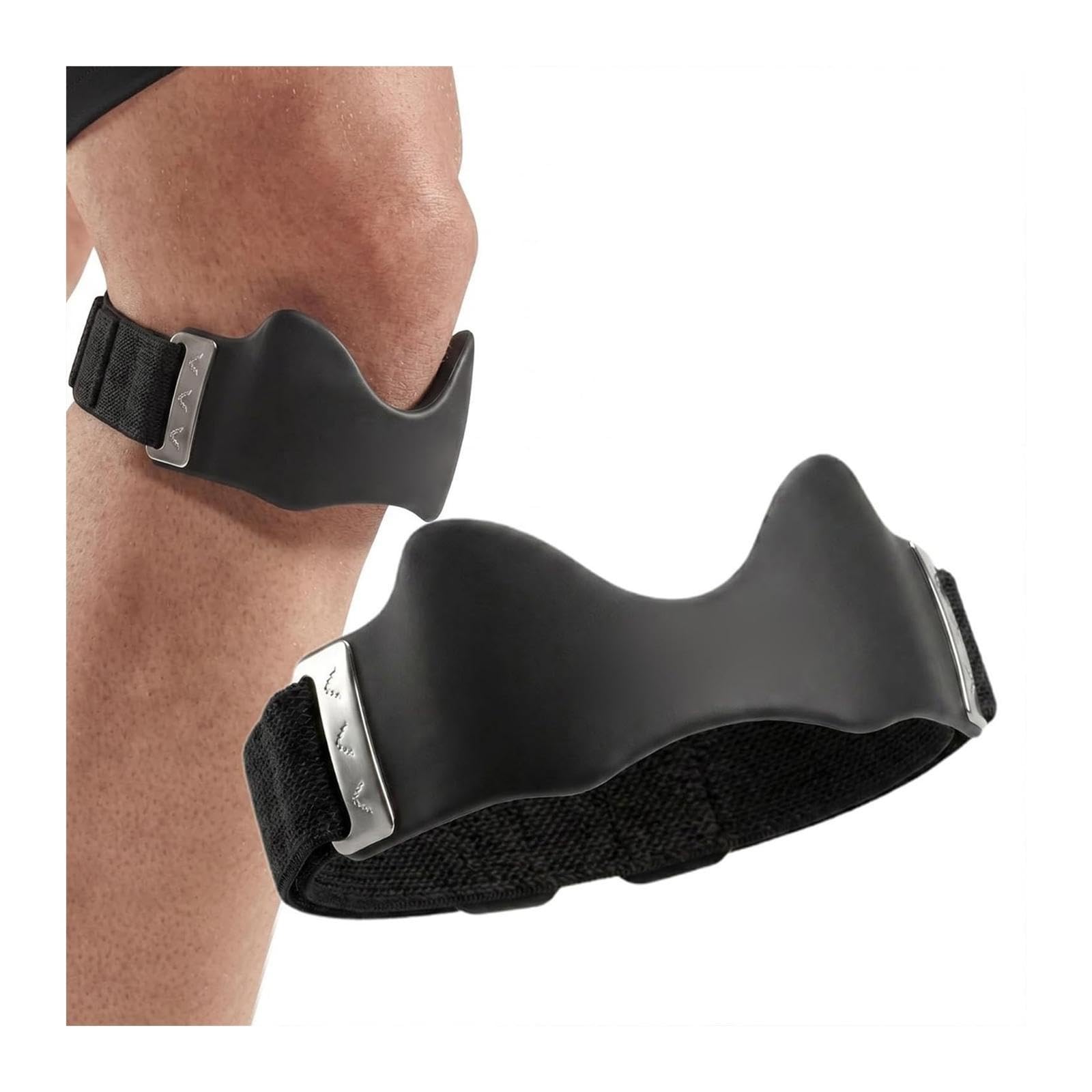 GBMikoolsx Precision Knee Strap | 3D Airbag Silicone Lock-Point Pad for Patella Support(Black,1Pcs)