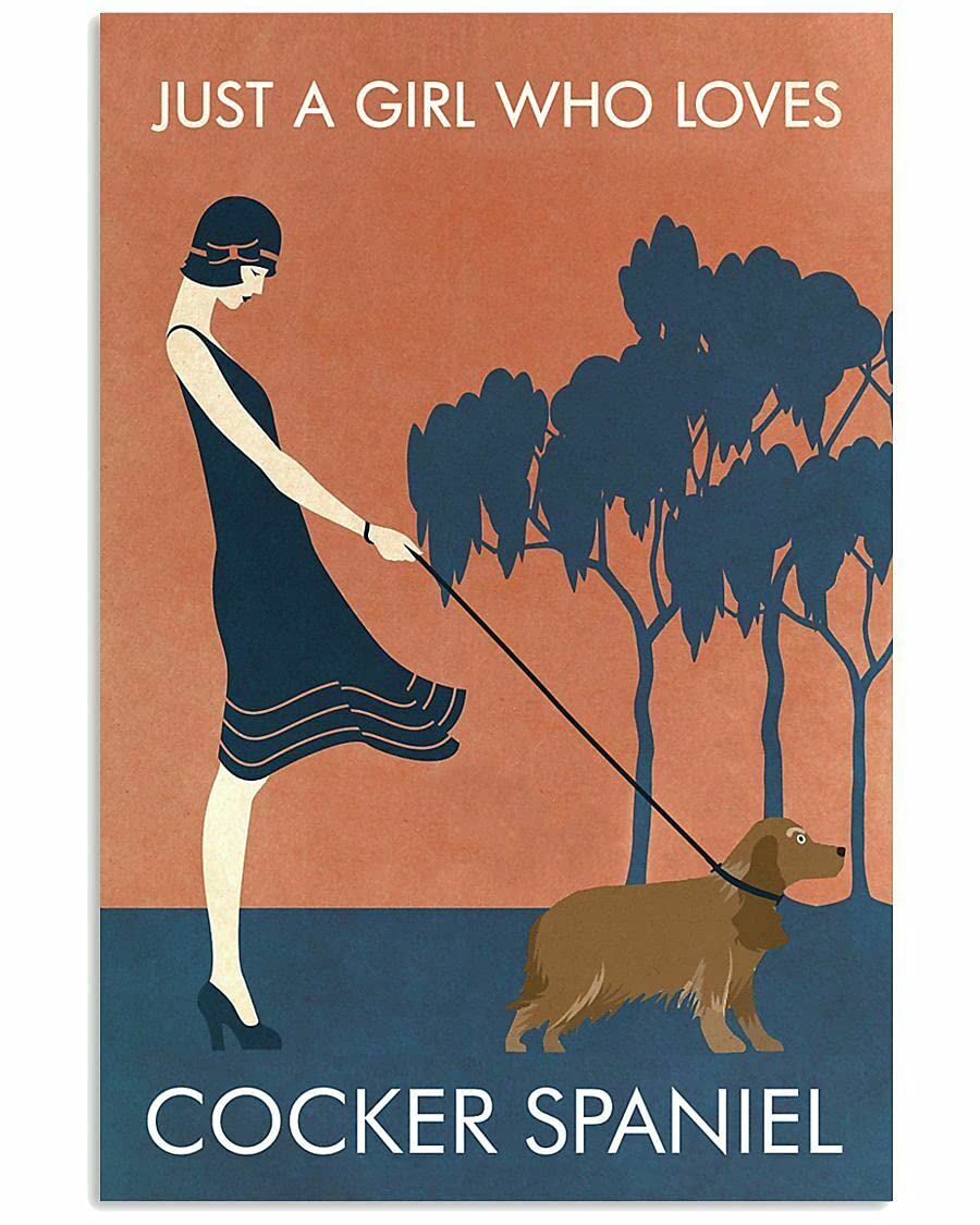 Tnnd Cocker Spaniel Dog For Bedroom Livingroom Gift For Your Girlfriend Metal Sign Art Tin Metal Poster Gift 8X12 Inch