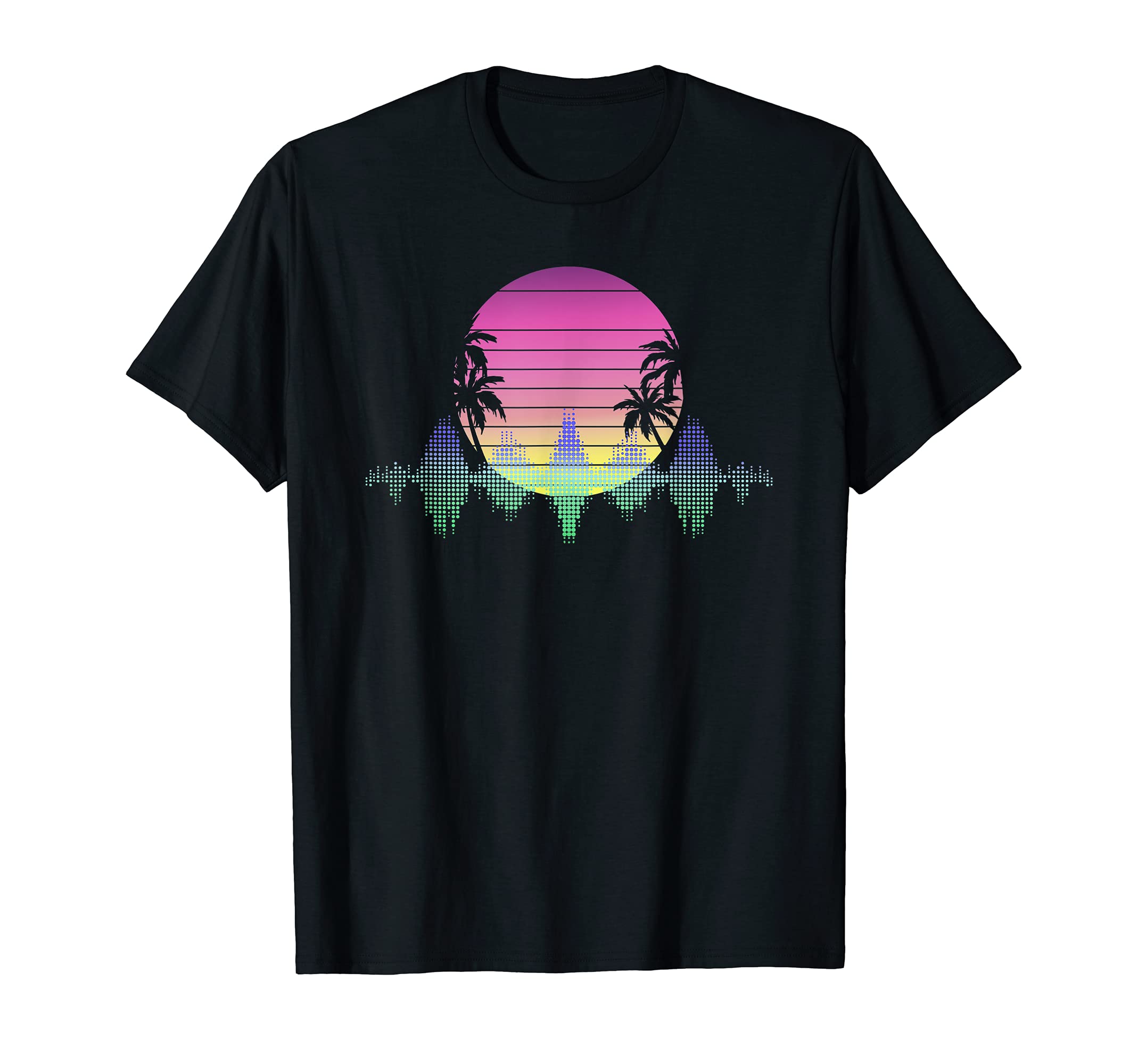 1980s Art Retro Vaporwave Aesthetic Tropical GiftRetro Palm Trees 80s Aesthetic 90s Art Aesthetic Vaporwave T-ShirtOEKO-TEX STANDARD 100