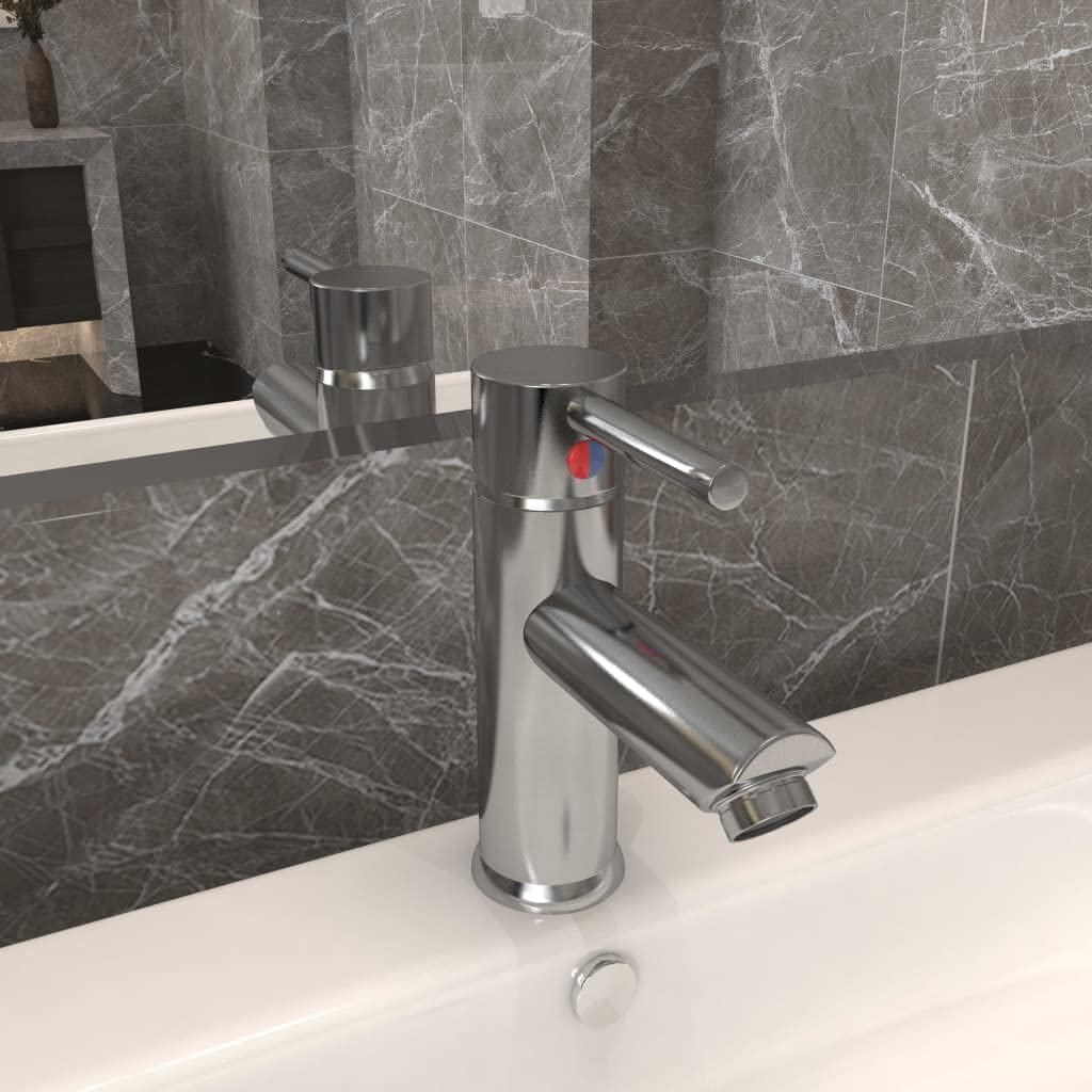Grifo monomando para lavabo, 130 x 176 mm, cartucho de 40 mm y manguera flexible de acero inoxidable G3/8, para baño, cocina, caño sanitario